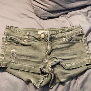 Blue asphalt green shorts